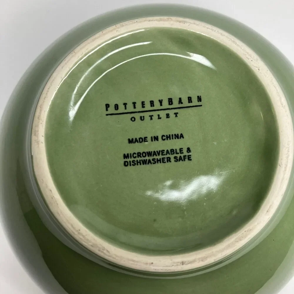 Pottery Barn 6” Green Soup/Cereal Bowl